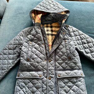 Burberry Blue Puffer Jacket with Quilted Design - size 10